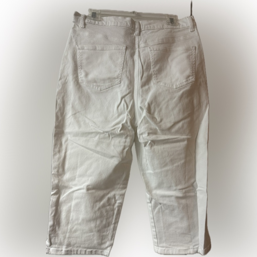 Gloria Vanderbilt white Denim capris cropped size 14 like new - Picture 2 of 3